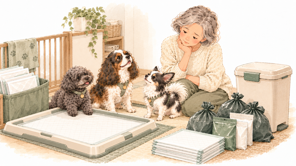 災害時に犬3頭分の排泄物をどう処理・保管するか考える飼い主